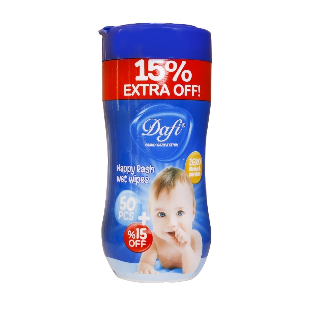 0015862_-50-.jpeg دستمال مرطوب کودک دافی ضد حساسیت و آلرژی 50 عددی - تصویر 1