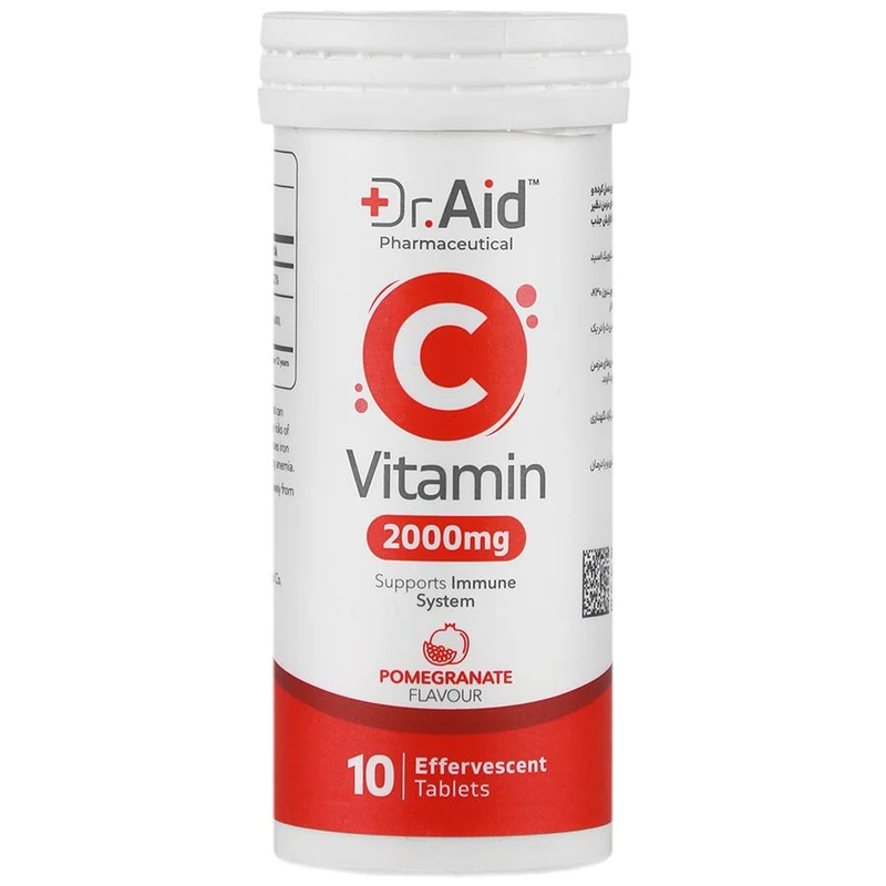 8468ee03cab50fcd8335abbfd8bafb8465207e69_1724578419.webp قرص جوشان ویتامین سی 2000 دکتر اید طعم انار (10 عدد) - تصویر 1