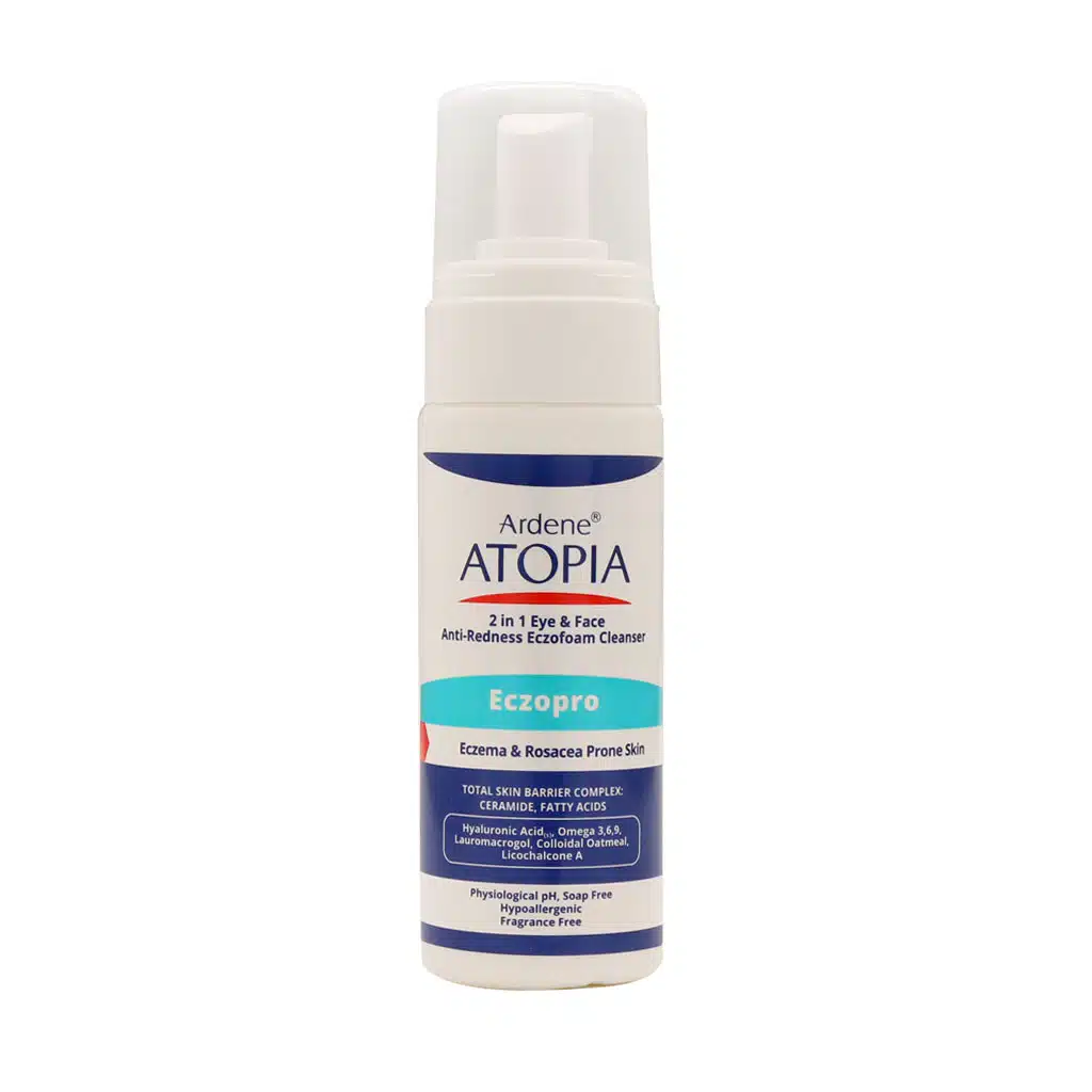 Ardene-Atopia-Eye-And-Face-Anti-Redness-Eczofoam-Cleanser-150-ml.jpg.webp فوم شوینده و پاک کننده ملایم صورت و اطراف چشم آردن آتوپیا(150 گرم) - تصویر 1