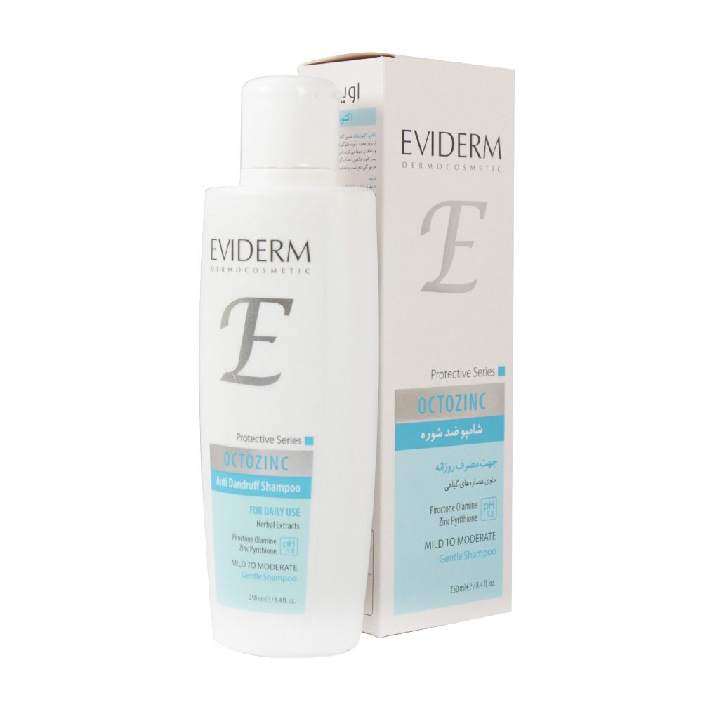Eviderm-Octozinc-Daily-Shampoo-For-all-Hair.jpg شامپو ضد شوره روزانه اکتوزینک اویدرم مناسب انواع مو (250 میلی لیتر) - تصویر 1