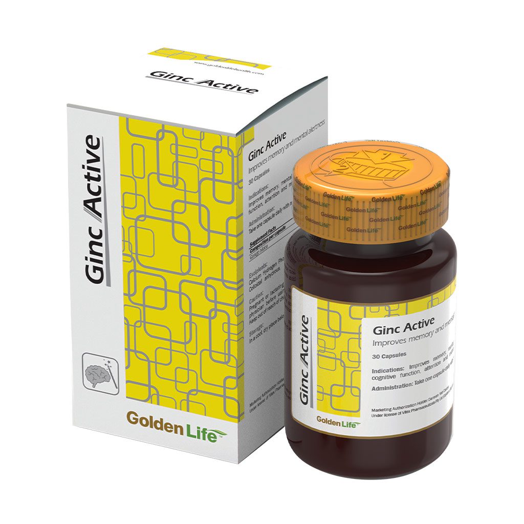 GINC-ACTIVE.jpg قرص جینک اکتیو گلدن لایف (30عدد) - تصویر 1