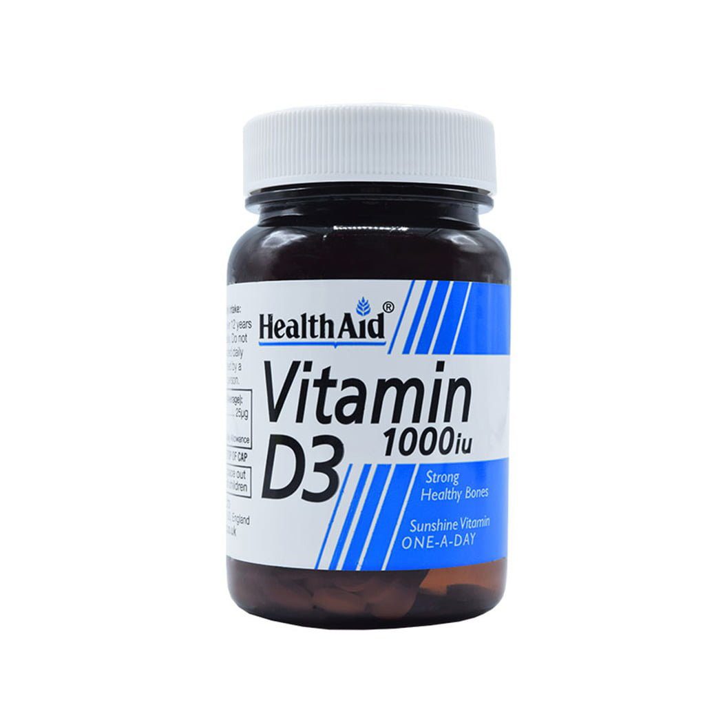 Health-Aid-Vitamin-D3-1000IU-30-Tabs.jpg قرص ویتامین دی 1000 هلث اید (30 عدد) - تصویر 1