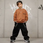 بلوز وارداتی اسپرت بچگانه مدل VANS رنگ قهوه ای(3-10سال) - تصویر 2