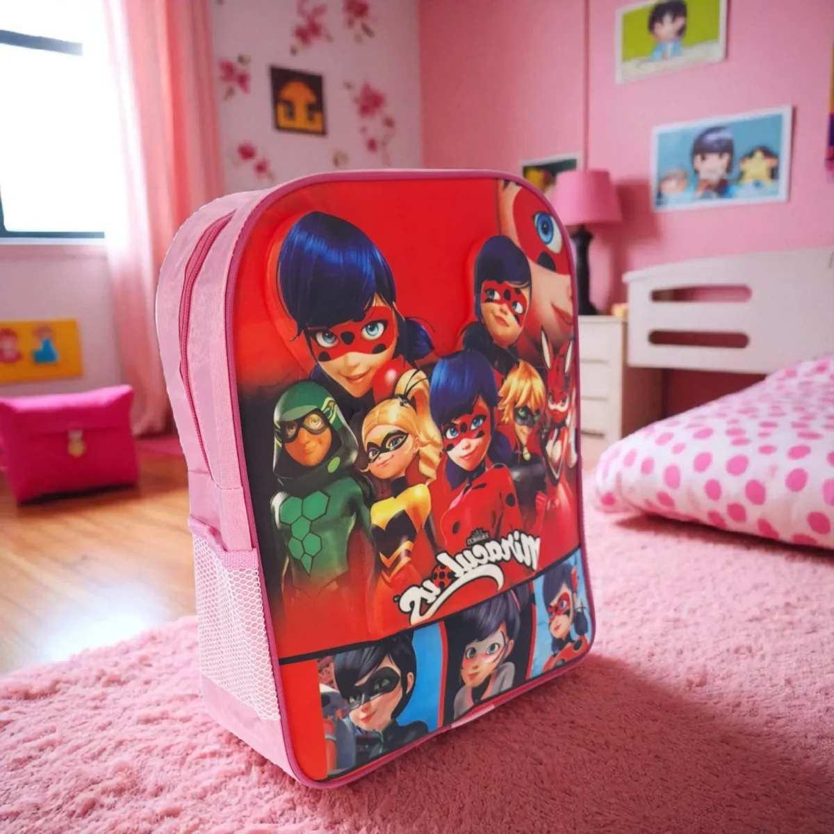 کوله پشتی بچگانه طرح دختر کفشدوزکی Ladybug مدل (اقتصادی) کد ECO-LDYBUG - تصویر 5