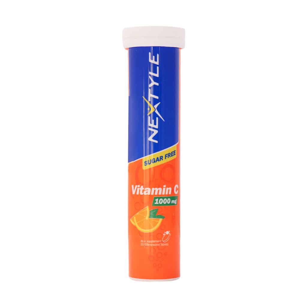 Nextyle-Vitamin-C-1000-mg-Effervesvent-Tablet.jpg قرص جوشان ویتامین C 1000 نکستایل (20 عدد) - تصویر 1
