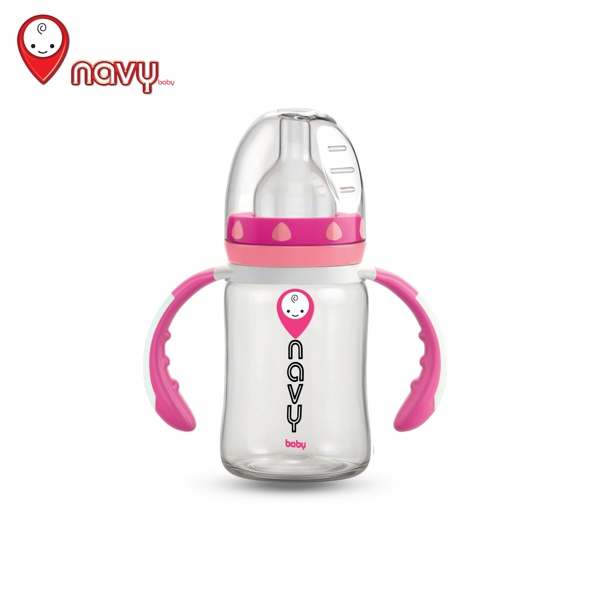 PINK.jpg شیشه شیر ناوی پیرکس 120 میلی دسته دار - تصویر 1