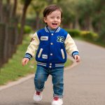 ژاکت بمبر کودک یونیسکس با طرحهای آپلیکه و کنتراست کالج - تصویر 2