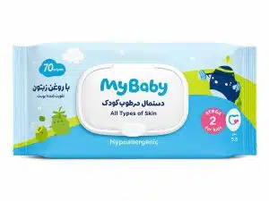 دستمال مرطوب کودک مای بیبی حاوی روغن زیتون 70 عددی