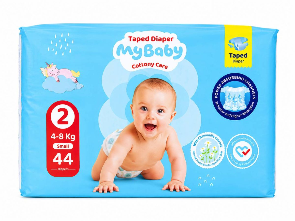 پوشک مای بیبی چسبی سایز 2 کانال دار (44 عددی) My baby