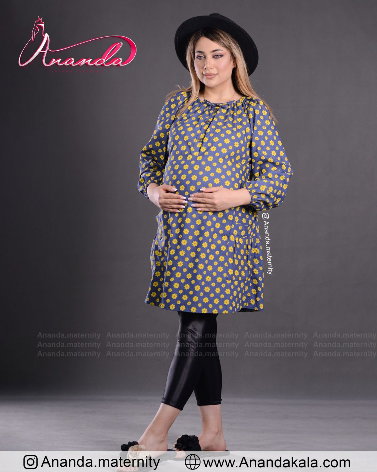 تونیک بارداری جین گلدار - تصویر 4