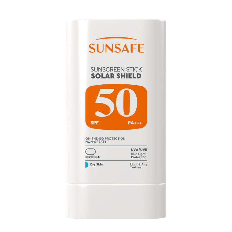 sunsafecare.com-p-solar-shield-sunscreen-stick-spf50-00.jpg استیک ضد آفتاب spf50 مناسب پوست خشک سان سیف (20 گرم) - تصویر 1