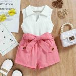 ست تاپ و شورت بچه گانه دخترانه پاستلی - تصویر 8