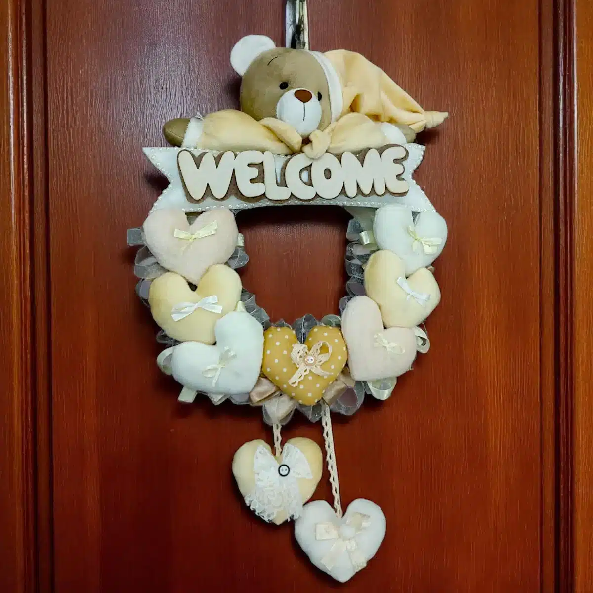آویز تزئینی اتاق کودک طرح خرس نانان مدل Welcome کد W/Crm - تصویر 7