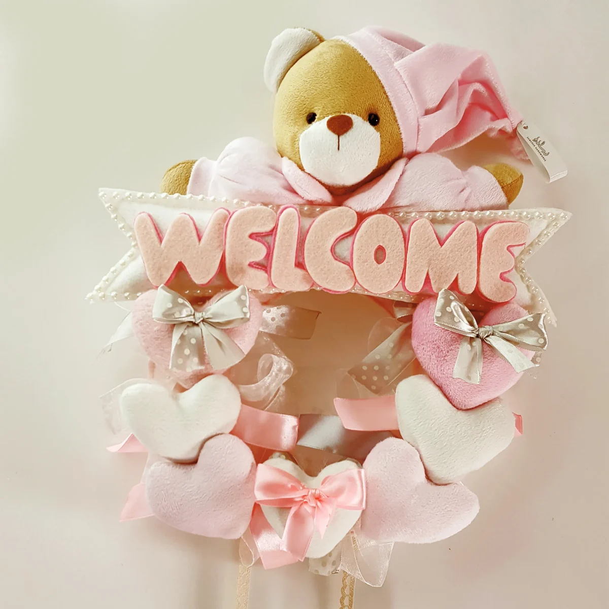 حلقه آویز تزئینی اتاق کودک طرح خرس نانان مدل Welcome - تصویر 16