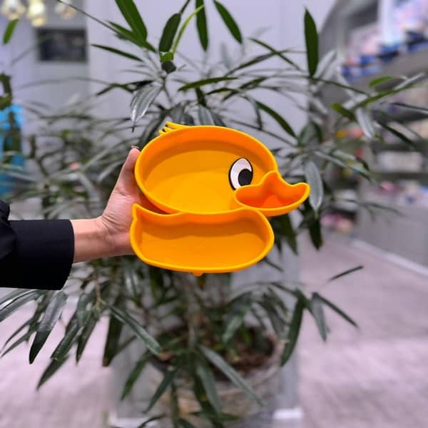 All-silicone-dish-set-with-duck-design.jpg ست ظرف غذا تمام سیلیکونی طرح اردک - تصویر 1