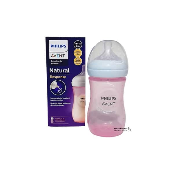 Avent-260-Mil-Philips-Milk-Jar-pink.jpg شیشه شیر فیلیپس اونت 260 میل صورتی - تصویر 1