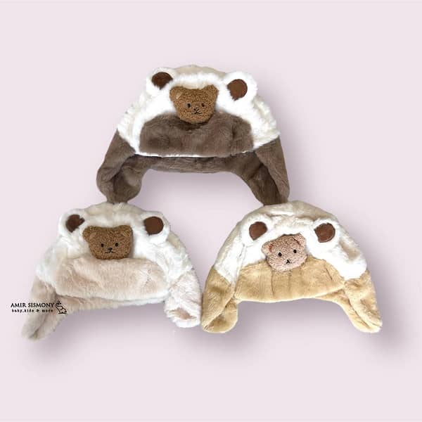 Baby-teddy-hat-pilot-model.jpg کلاه تدی بچگانه مدل خلبانی - تصویر 1