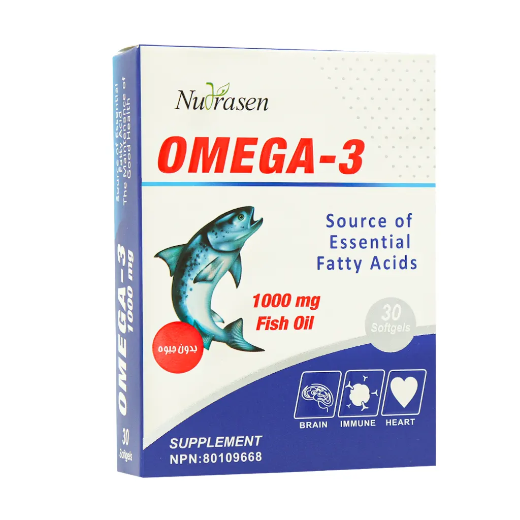 Nutrasen-Omega3-1000-Mg-30-Cap.webp کپسول امگا 3 1000 میلی گرم نوتراسن 30 عدد - تصویر 1