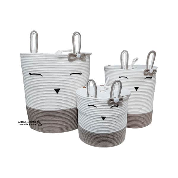 isiz-Basket-with-door-for-baby-supplies-rabbit.jpg سبد دربدار لوازم کودک طرح خرگوش isiz - تصویر 1