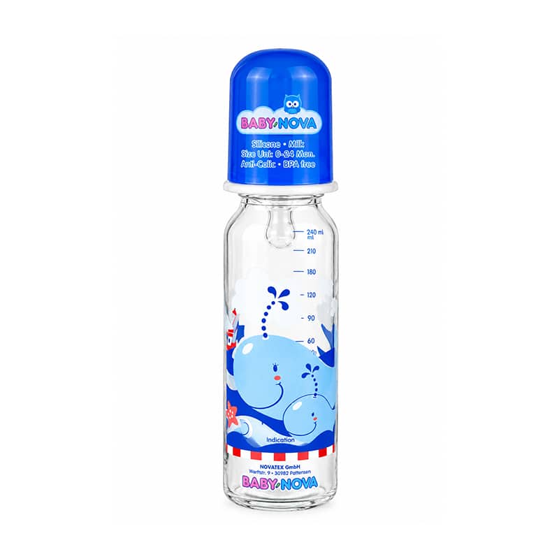 43705-9 شیشه شیر بیبی نوا پیرکس آنتی کولیک کد 43705 ظرفیت 250 میلی لیتر - تصویر 1