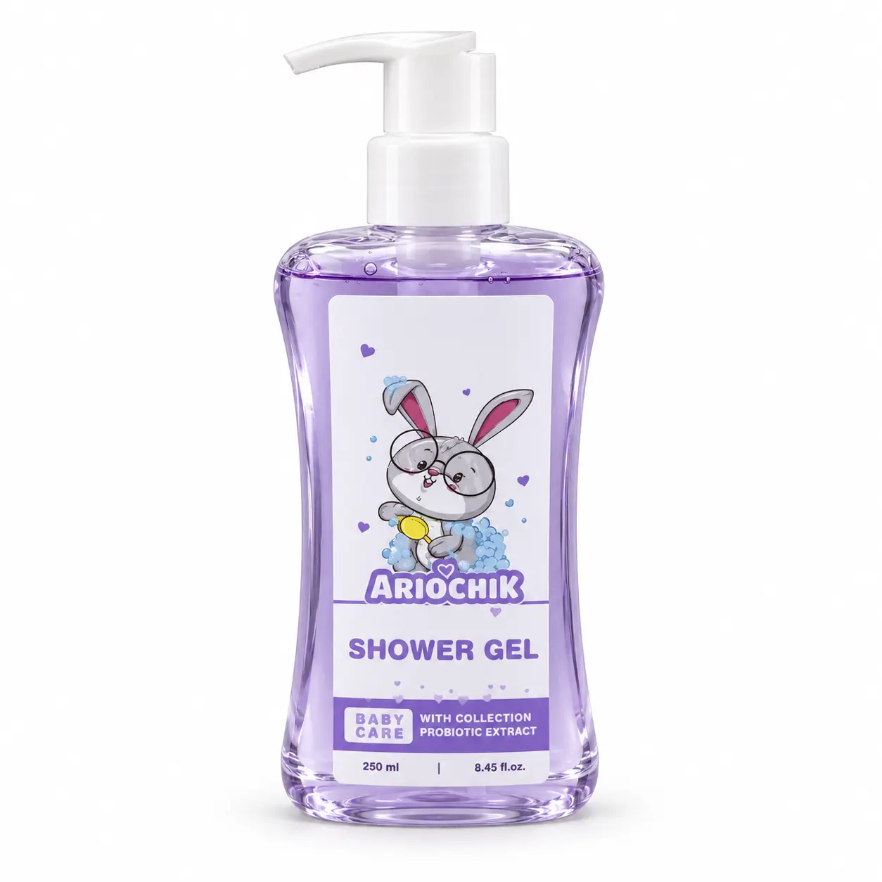 Lavender-Bunny-Shower-Gel-Bottle.webp ژل حمام کودک آریوچیک - تصویر 1
