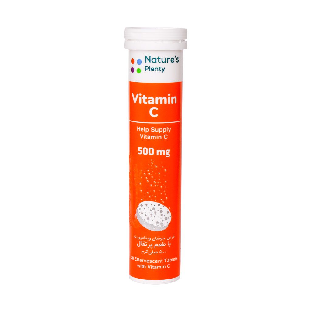 Natures-Plenty-Vitamin-C-500-mg-20-Effervescent-Tabs.jpg قرص جوشان ویتامین C 500 میلی گرم نیچرز پلنتی (20 عدد) - تصویر 1