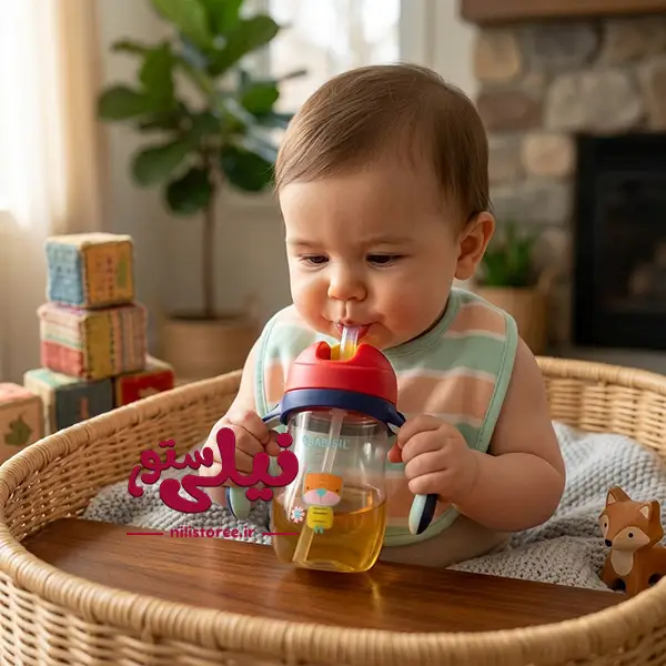 livanabmivkhori-nozad-2.webp لیوان آبمیوه خوری نوزاد 240 میل طرح گربه برند بیبی سیل Babysil - تصویر 1