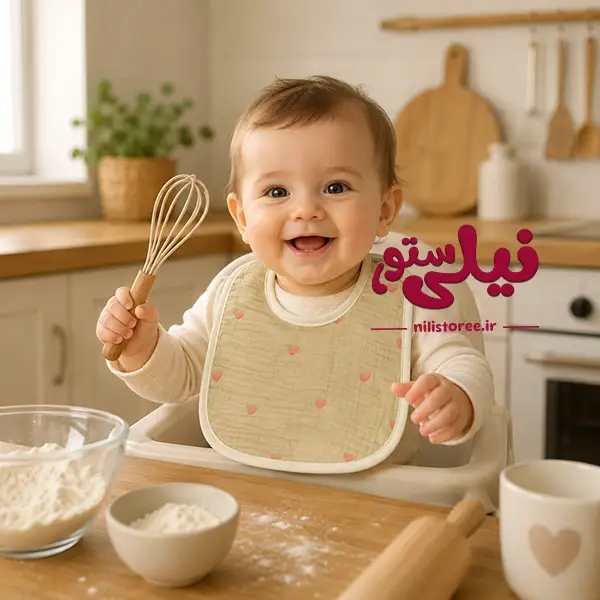 pishband-ghalb-jmni.webp پیش بند نوزاد 2 عددی طرح قلب و گل برند دولانو Dolano - تصویر 1